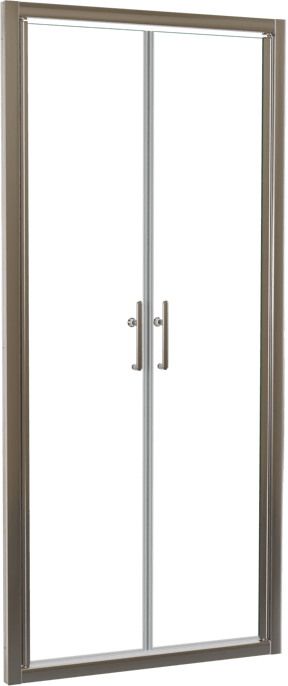 Linie Cadiz Dusche Pendeltür 90 cm x 190 cm Klarglas gebürstet Chrom Profil