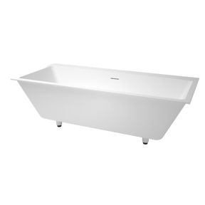 Balmani Kantiga tweepersoons inbouwbad 180 x 80 cm Solid Surface mat wit