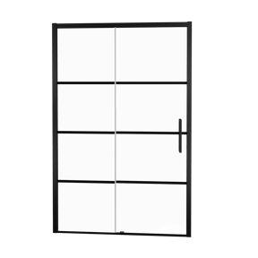 Balmani Senses Design Dusche Schiebetür, Links, 160 cm x 210 cm, Lined Glas, Profil Schwarz