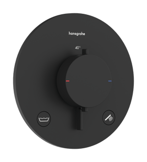 Hansgrohe Ecostat Comfort S Robinet de baignoire encastré 2 fonctions noir mat EN1717