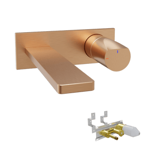 Blaufoss Eris EcoStart Unterputz-Waschtischarmatur Brushed Rosegold, Einbauelement inklusive