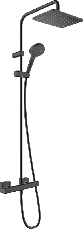 Hansgrohe Vernis Shape colonne de douche de pluie robinet thermostatique Noir Mat