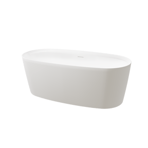 Luca Varess Sutilo Freistehende Badewanne: 160 x 75 cm, Acryl, Weiß Glänzend, mit integrierter Ablage