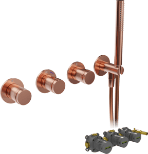 Blaufoss Pavilion thermostat encastrable Brushed Rosegold incl élément intégré