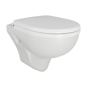 Linie Enzo hangend toilet mat wit open spoelrand met luxe wc-bril