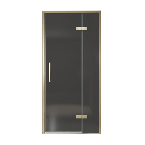 Balmani Senses Design Dusche Drehtür, Rechts, 100 cm x 210 cm, Rauchglas, Profil Brushed Champagner Gold