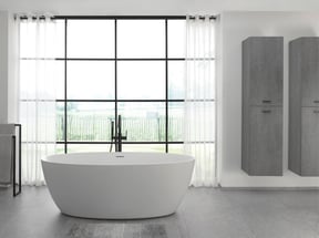 Luca Varess Dias baignoire îlot ovale 170 x 82 cm acrylique blanc brillant