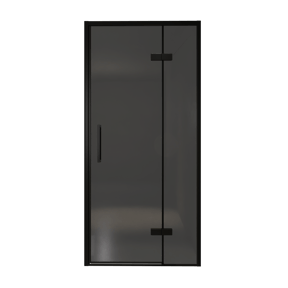 Balmani Senses Design douche draaideur rechts 100 cm x 210 cm Rookglas, Zwarte profielen