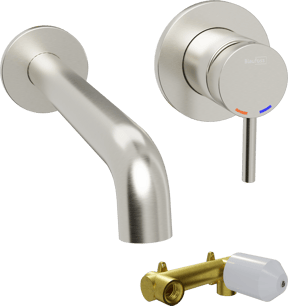 Blaufoss Round robinet de lavabo encastré CoolMetal brossé incl élément intégré