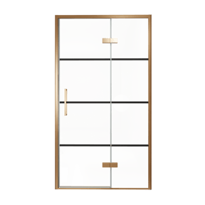 Balmani Senses Design Dusche Drehtür, Rechts, 120 cm x 210 cm, Lined, Profil Brushed Rosegold
