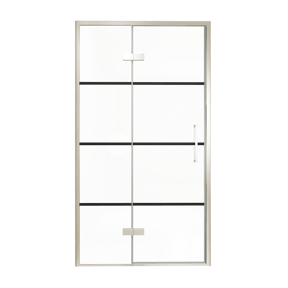 Balmani Senses Design douche draaideur links 120 cm x 210 cm Lined glas, Brushed CoolMetal profielen