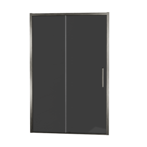 Balmani Senses Design Dusche Schiebetür, umkehrbar, 120 cm x 210 cm, Rauchglas, Profil Brushed GunMetal