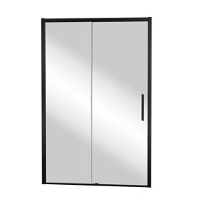 Balmani Senses Design porte coulissante à gauche 120 cm x 210 cm verre Miroir Reflex, Profil noir