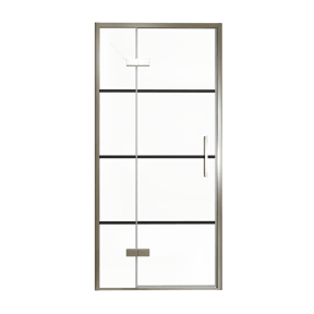 Balmani Senses Design douche draaideur links 100 cm x 210 cm Lined glas, Brushed GunMetal profielen
