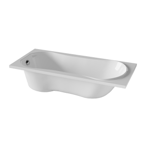 Luca Varess Trasime 1-Personen-Einbaubadewanne: 170 x 75 cm, Acryl, Weiß Glänzend