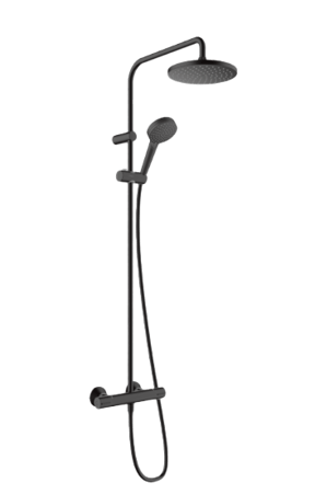 Hansgrohe Vernis Blend colonne de douche de pluie robinet thermostatique Noir Mat
