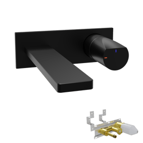 Blaufoss Eris EcoStart robinet de lavabo à encastrer Noir Mat incl élément intégré