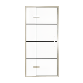 Balmani Senses Design porte pivotante à gauche 100 cm x 210 cm verre Lined, Profil Brushed CoolMetal