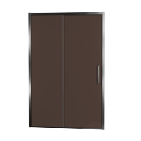 Balmani Senses Design douche schuifdeur omkeerbaar 120 cm x 210 cm Brons glas, Chroom profielen