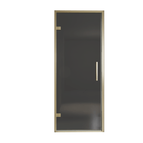 Balmani Senses Design douche draaideur links 90 cm x 210 cm Rookglas, Brushed Champagne Gold profielen
