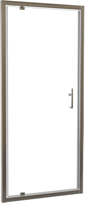 Linie Cadiz douche draaideur 90 cm x 190 cm Helder glas geborsteld chroom profiel