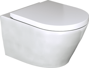 Luca Varess Calibro wc suspendu Blanc Brillant sans rebord avec abattant medio