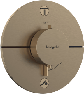 Hansgrohe Showerselect Comfort S Robinet de baignoire encastré 2 sorties Brushed Bronze