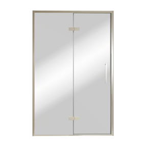 Balmani Senses Design douche draaideur links 140 cm x 210 cm Reflex spiegelglas, Brushed CoolMetal profielen