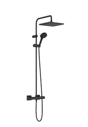 Hansgrohe Vernis Shape Duschsystem mit Thermostat-Armatur Schwarz Matt