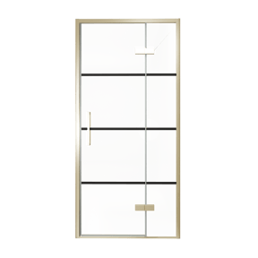 Balmani Senses Design Dusche Drehtür, Rechts, 100 cm x 210 cm, Lined, Profil Brushed Champagner Gold