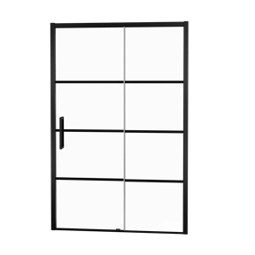 Balmani Senses Design Dusche Schiebetür, Rechts, 160 cm x 210 cm, Lined Glas, Profil Schwarz