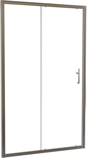 Linie Cadiz Dusche Schiebetür 120 cm x 190 cm Klarglas gebürstet Chrom Profil