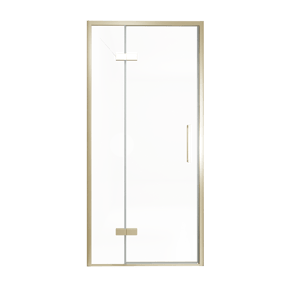 Balmani Senses Design douche draaideur links 100 cm x 210 cm Helder glas, Brushed Champagne Gold profielen