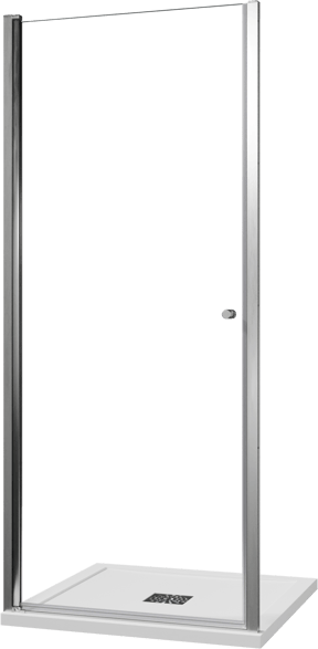 Luca Varess Kuresa douche draaideur 90 x 200 cm helder glas glanzend chroom profiel