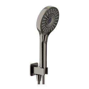 Blaufoss Onos Handbrause-Set: inkl. Wandanschlussbogen: 3jet, Brushed GunMetal