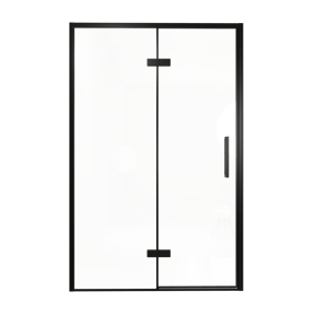 Balmani Senses Design douche draaideur links 140 cm x 210 cm Helder glas, Zwarte profielen