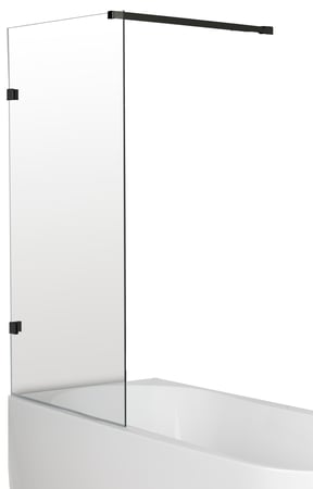 Luca Varess Solid Badewannenaufsatz: 80 cm, Klarglas, Schwarzes Profil