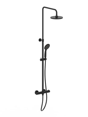 Linie Junos 200 colonne de douche de pluie robinet thermostatique Noir Mat