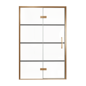 Balmani Senses Design Dusche Drehtür, Links, 140 cm x 210 cm, Lined, Profil Brushed Rosegold