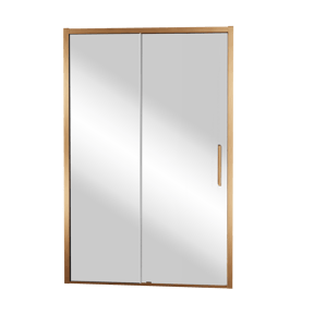 Balmani Senses Design Dusche Schiebetür, Links, 140 cm x 210 cm, Reflex-Spiegelglas, Profil Brushed Rosegold