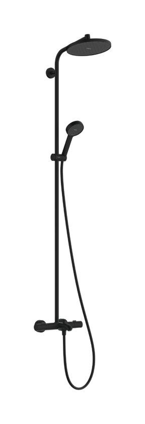 Hansgrohe Activera S 240 colonne de douche de pluie avec robinet de bain thermostatique Noir Mat
