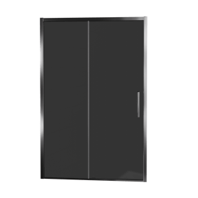 Balmani Senses Design Dusche Schiebetür, umkehrbar, 160 cm x 210 cm, Rauchglas, Profil Chrom