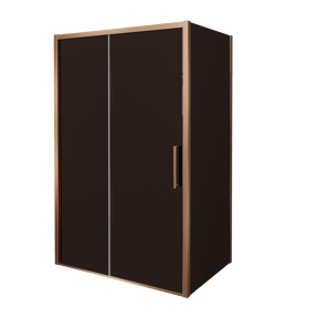 Balmani Senses Design douche d'angle avec porte coulissante à gauche et paroi latérale fixe, 120 x 100 cm, Bronze, Profil Brushed Rosegold
