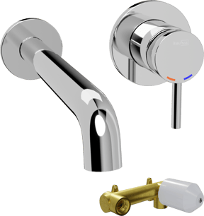 Blaufoss Round robinet de lavabo encastré chrome brillant incl élément intégré