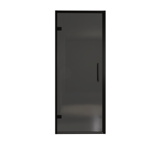 Balmani Senses Design douche draaideur links 90 cm x 210 cm Rookglas, Zwarte profielen