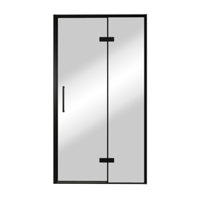 Balmani Senses Design porte pivotante à droite 120 cm x 210 cm verre Miroir Reflex, Profil noir