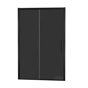 Balmani Senses Design douche schuifdeur omkeerbaar 160 cm x 210 cm Rookglas, Zwarte profielen