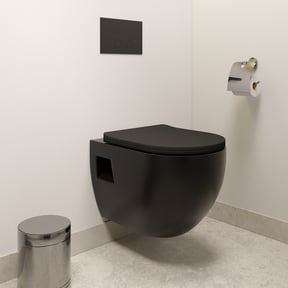 Linie Waldo hangend toilet mat zwart randloos