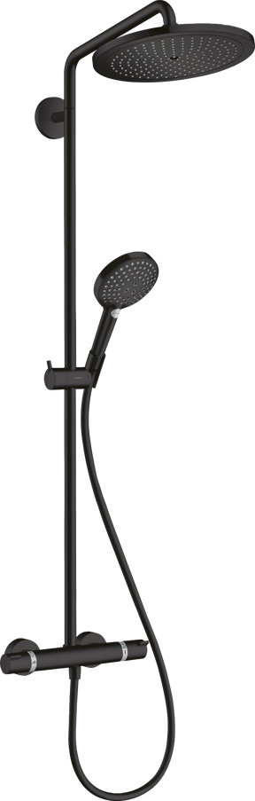 Hansgrohe Croma Select S280 Duschsystem mit Thermostat-Armatur Schwarz Matt