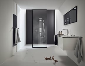 Hansgrohe Pulsify Select S barre de douche avec pommeau de douche 10,5cm 3 fonctions jet noir mat